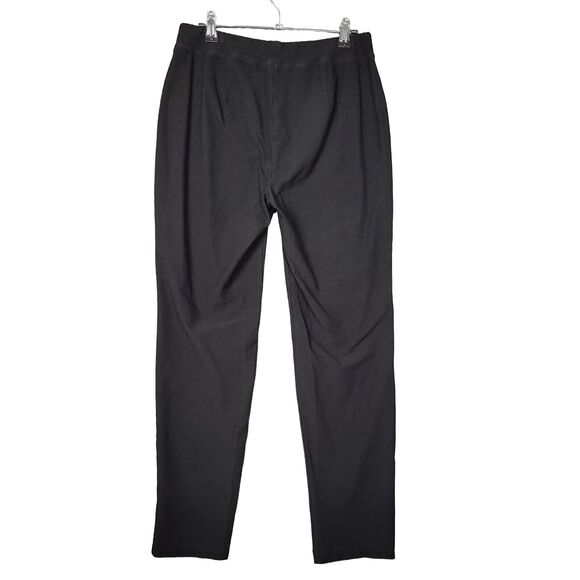 EILEEN FISHER Black Mid Rise Cropped Stretch Viscose Pull On Pants SIZE SMALL - Picture 2 of 9